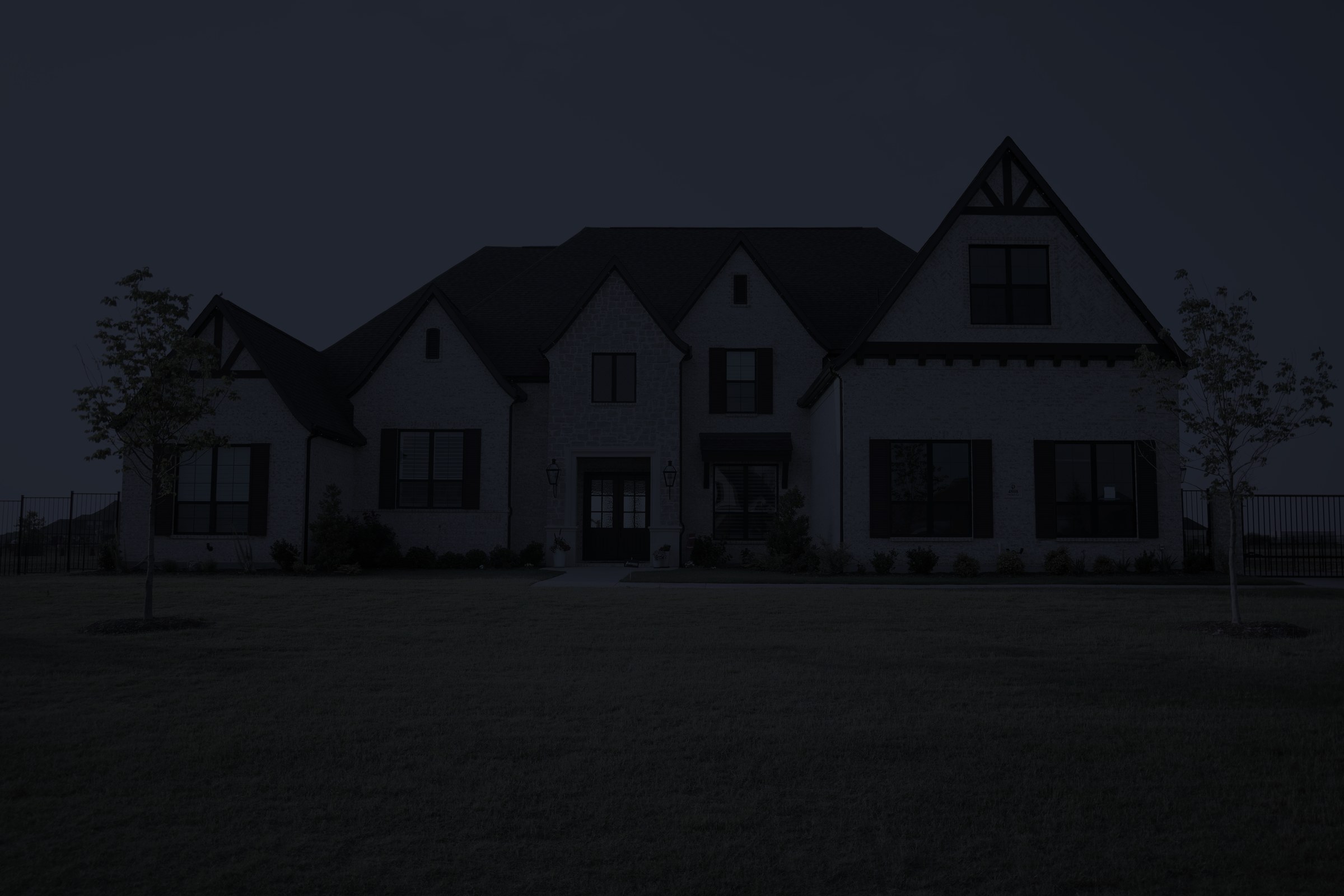 Dark home at night